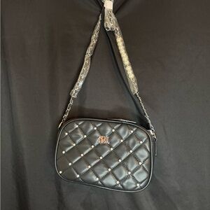 Badgley Mischka Black Quilted Crossbody Bag